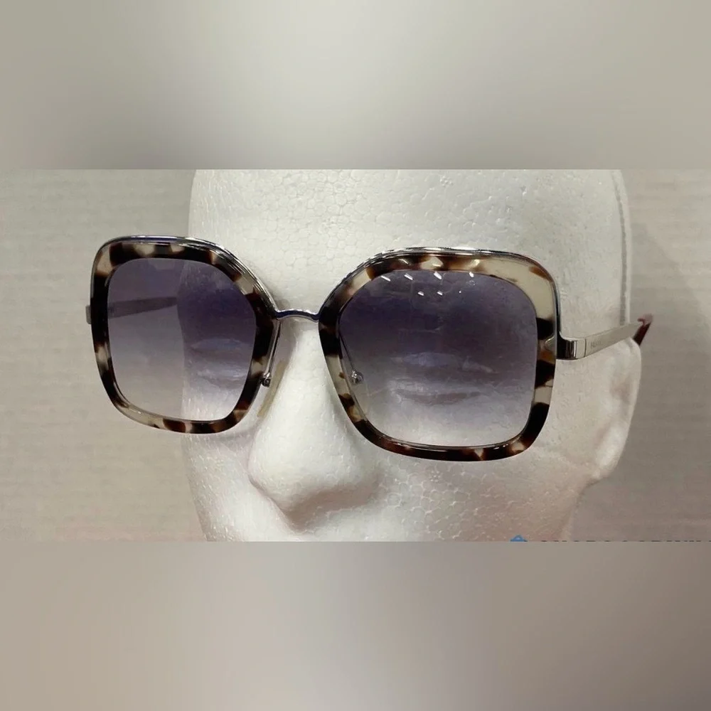Prada‎ SPR 57U Tortoise Oversized Square Sunglasses 54mm Made in Italy